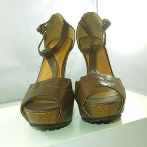 *SOLD* Brown Platform Heels with Ankle